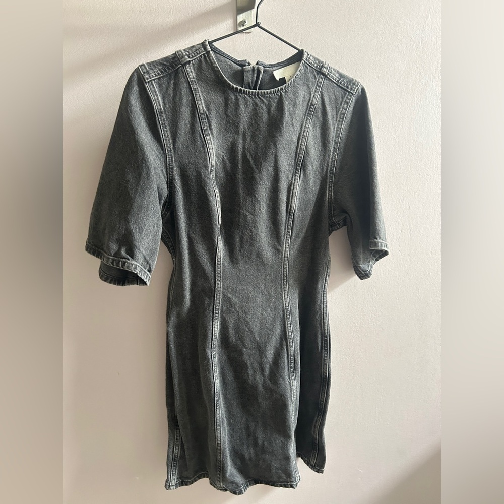 COS Washed Black Denim Crewneck Dress